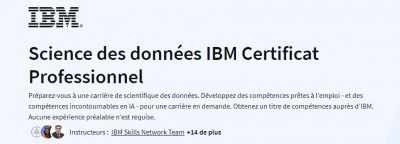 Science des données IBM Certificat Professionnel
