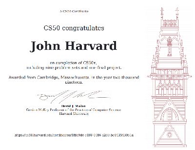 Harvard Free Certificates