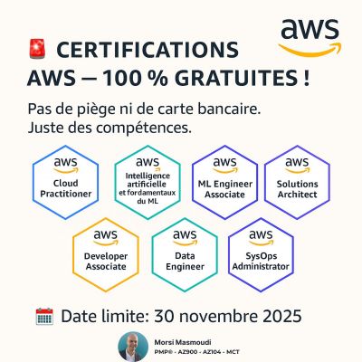 Le vendredi c'est certifications .... AWS — 100% GRATUITES ! 